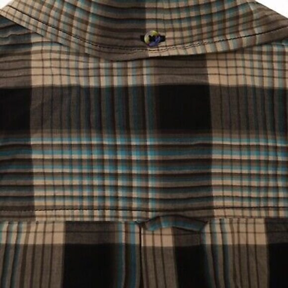 Hurley Men's Casual Button Down Shirt Size L Long Sleeve Plaid Blue Gray EUC B8 - Picture 5 of 5